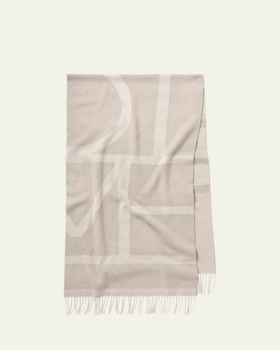 Jacquard Monogram Wool Scarf